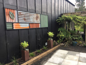 Finished courtyard of the Kiwi Apartment at Wairua Lodge